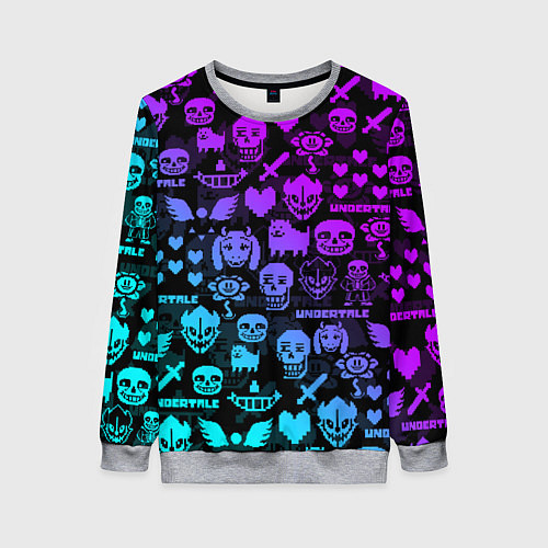 Женский свитшот UNDERTALE NEON PATTERN УЗОР / 3D-Меланж – фото 1