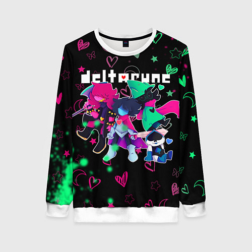 Женский свитшот ГЕРОИ ИГРЫ DELTARUNE NEON / 3D-Белый – фото 1