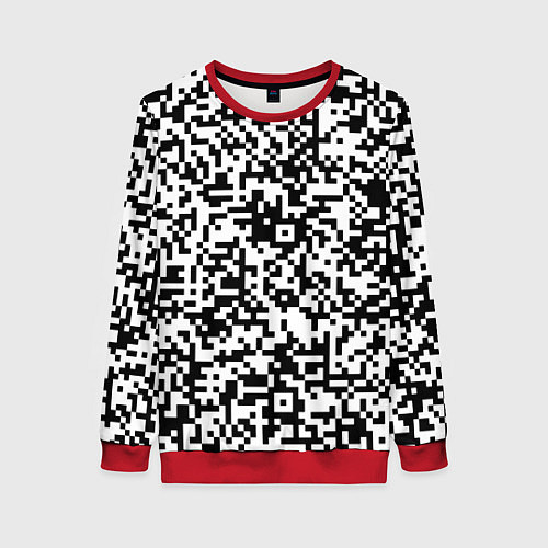 Женский свитшот Стиль QR код / 3D-Красный – фото 1