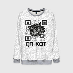 Свитшот женский QR код котик, цвет: 3D-меланж