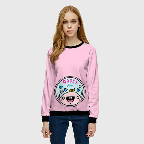 Женский свитшот Babys place / 3D-Черный – фото 3