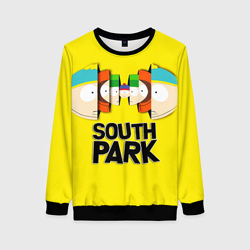 Женский свитшот South Park - Южный парк персонажи / 3D-Черный – фото 1