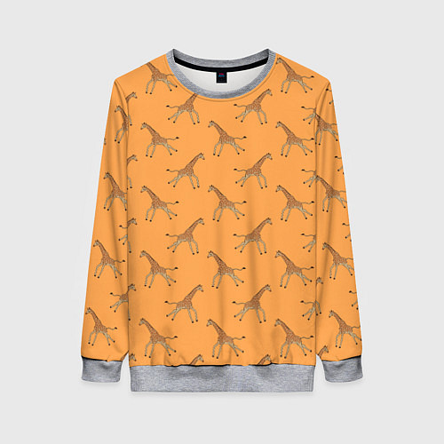 Женский свитшот Жирафы паттерн / 3D-Меланж – фото 1