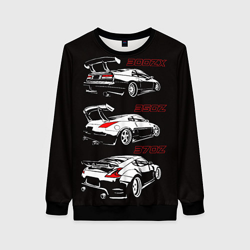 Женский свитшот NISSAN 300 ZX 350Z 370Z JDM STYLE / 3D-Черный – фото 1