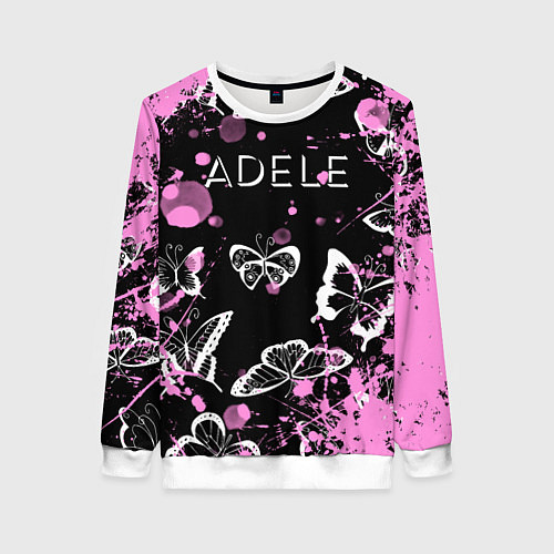 Женский свитшот Adele - Бабочки / 3D-Белый – фото 1