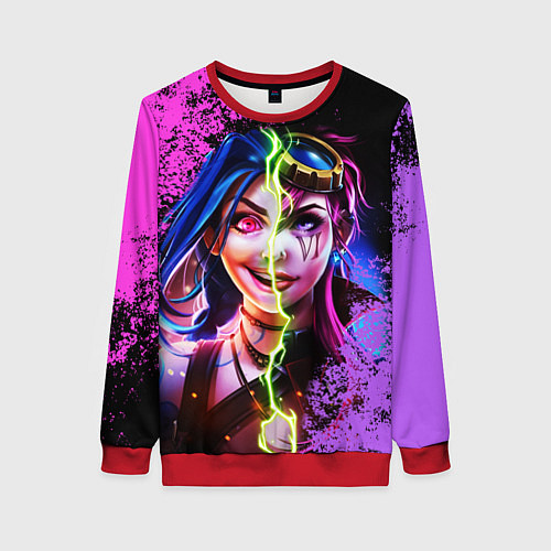 Женский свитшот Arcane League Of Legends JINX AND VI / 3D-Красный – фото 1