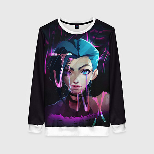 Женский свитшот League Of Legends Jinx neon / 3D-Белый – фото 1