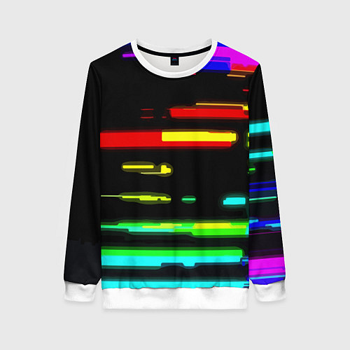 Женский свитшот Color fashion glitch / 3D-Белый – фото 1