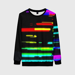 Свитшот женский Color fashion glitch, цвет: 3D-черный