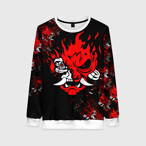 Женский свитшот SAMURAI CYBERPUNK 2077 LOGO / 3D-Белый – фото 1