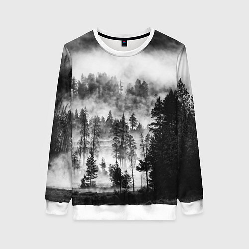 Женский свитшот ТУМАННЫЙ ЛЕС - ТЕМНЫЙ ЛЕС / 3D-Белый – фото 1