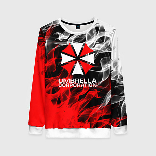 Женский свитшот Umbrella Corporation Fire / 3D-Белый – фото 1