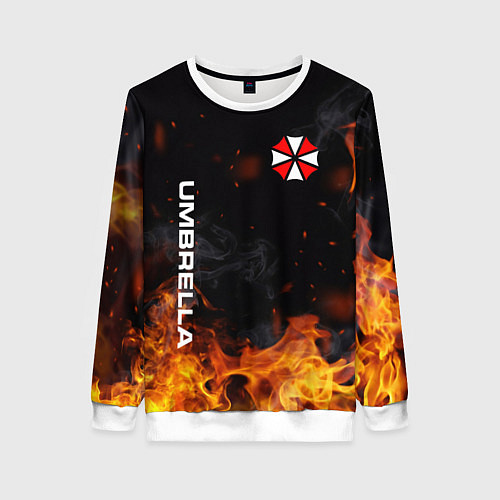 Женский свитшот Umbrella Corporation Огонь / 3D-Белый – фото 1