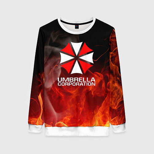 Женский свитшот Umbrella Corporation пламя / 3D-Белый – фото 1