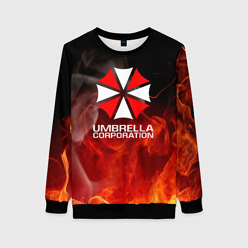 Женский свитшот Umbrella Corporation пламя / 3D-Черный – фото 1