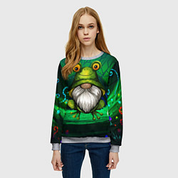 Свитшот женский Гном - лягушка, цвет: 3D-меланж — фото 2