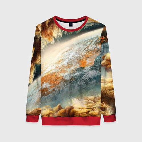 Женский свитшот Песчаный Космос / 3D-Красный – фото 1
