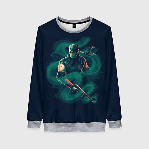 Женский свитшот Снейк в дыму / 3D-Меланж – фото 1