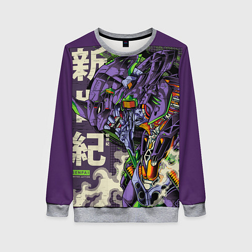 Женский свитшот Evangelion Eva-01 / 3D-Меланж – фото 1
