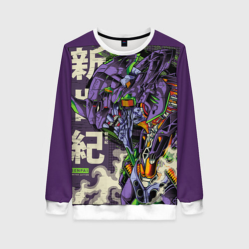 Женский свитшот Evangelion Eva-01 / 3D-Белый – фото 1