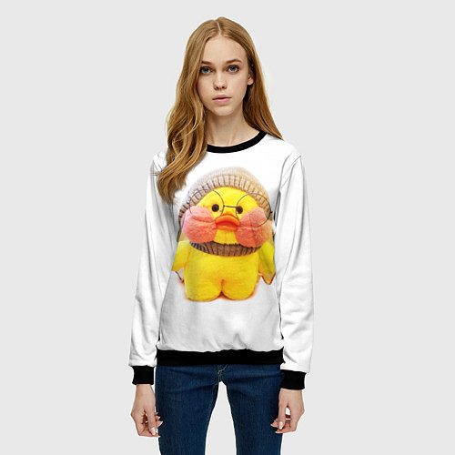 Женский свитшот ГИАЛУРОНОВАЯ УТОЧКА УТЯ / 3D-Черный – фото 3