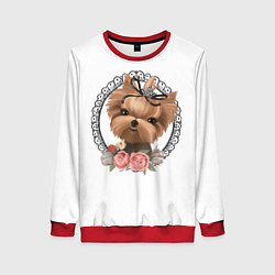 Свитшот женский Йорк в рамке, цвет: 3D-красный