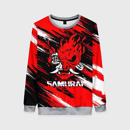 Женский свитшот SAMURAI CYBERPUNK 2077 КИБЕРПАНК 2077 / 3D-Меланж – фото 1