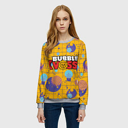 Свитшот женский Bubble kvass с узором, цвет: 3D-меланж — фото 2