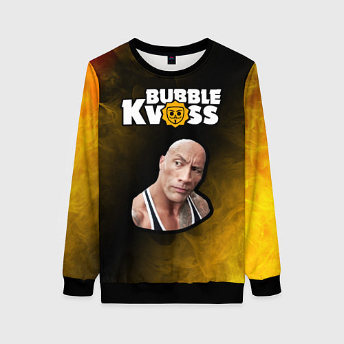 Женский свитшот BUBBLE KVASS - СКАЛА Пламя / 3D-Черный – фото 1