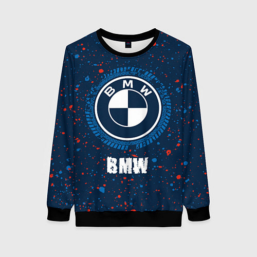 Женский свитшот BMW BMW Брызги / 3D-Черный – фото 1