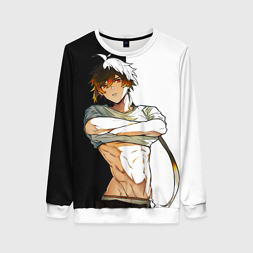 Женский свитшот Чжун Ли в хорошей форме GENSHIN IMPACT / 3D-Белый – фото 1