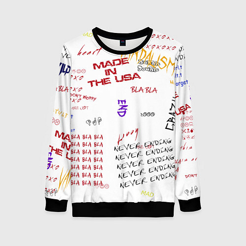 Женский свитшот Граффити стиль / 3D-Черный – фото 1