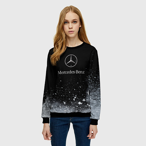Женский свитшот Mercedes-Benz распылитель / 3D-Черный – фото 3