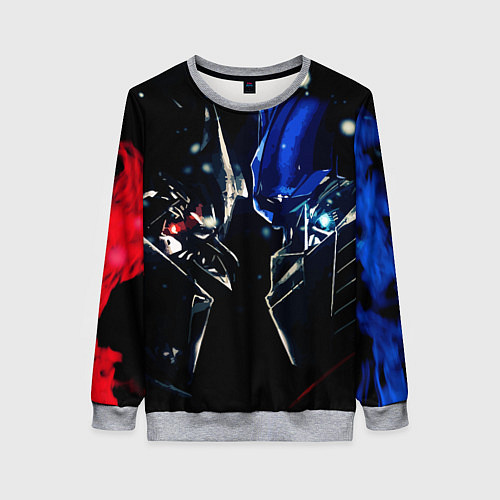 Женский свитшот Тансформеры Оптимус и Мегатрон 2022 / 3D-Меланж – фото 1