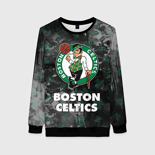 Женский свитшот Бостон Селтикс, Boston Celtics, НБА / 3D-Черный – фото 1