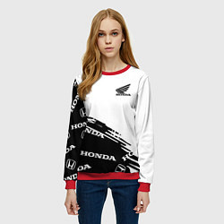 Свитшот женский Honda sport pattern, цвет: 3D-красный — фото 2