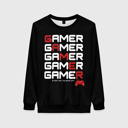 Женский свитшот GAMER - GAMER - GAMER / 3D-Черный – фото 1