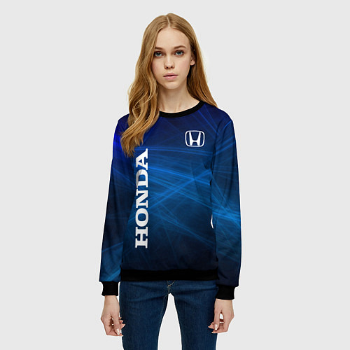 Женский свитшот Honda - Blue / 3D-Черный – фото 3