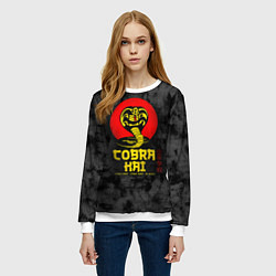 Свитшот женский Кобра Кай Змея Иероглифы Сериал, цвет: 3D-белый — фото 2