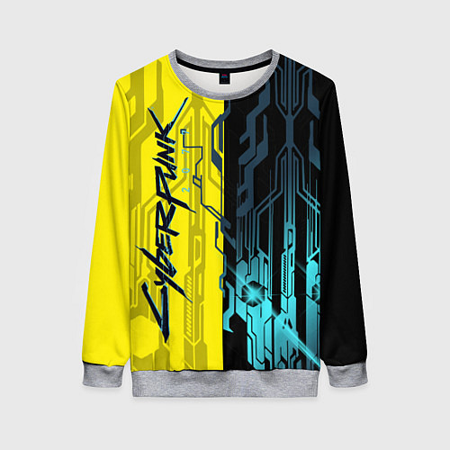 Женский свитшот CYBERPUNK 2077 Логотип / 3D-Меланж – фото 1