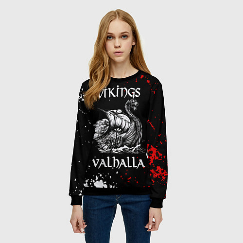 Женский свитшот Викинги: Вальхалла Vikings: Valhalla / 3D-Черный – фото 3