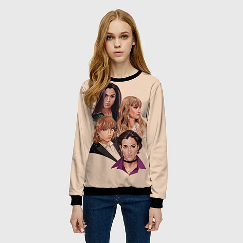 Женский свитшот Манескин арт / 3D-Черный – фото 3