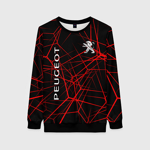 Женский свитшот Peugeot: Красные тонкие линии / 3D-Черный – фото 1