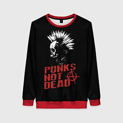 Свитшот женский Punks Not Dead, цвет: 3D-красный