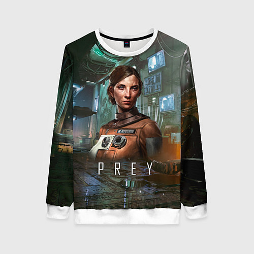 Женский свитшот Prey dark - girl / 3D-Белый – фото 1