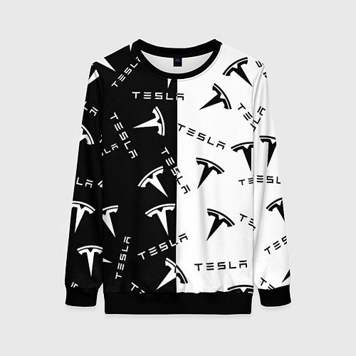 Женский свитшот Tesla Black & White / 3D-Черный – фото 1