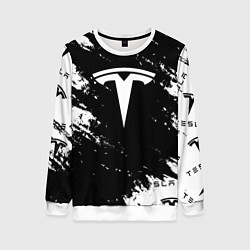 Женский свитшот Tesla logo texture