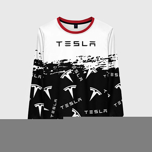 Женский свитшот Tesla - Black & White / 3D-Красный – фото 1