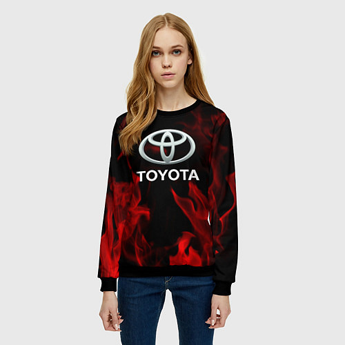 Женский свитшот Toyota Red Fire / 3D-Черный – фото 3