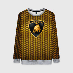 Свитшот женский Lamborghini gold соты, цвет: 3D-меланж